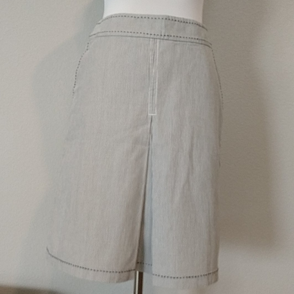 Boden seersucker A-line split front skirt 2